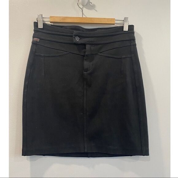 Citizens Of Humanity Tab Front Black Knit Pencil Mini Skirt - Picture 2 of 8